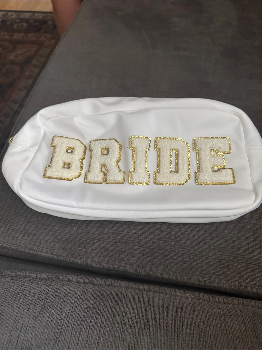 Bride White Sequin Cosmetic Bag - Bridal Accessory